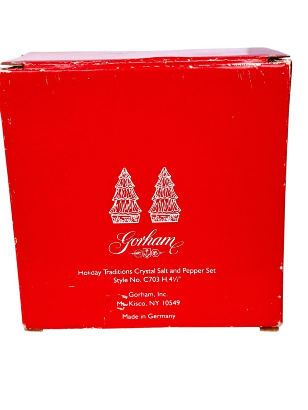 Gorham Holiday Traditions Crystal Christmas Tree Salt & Pepper Shakers - Picture 6 of 11